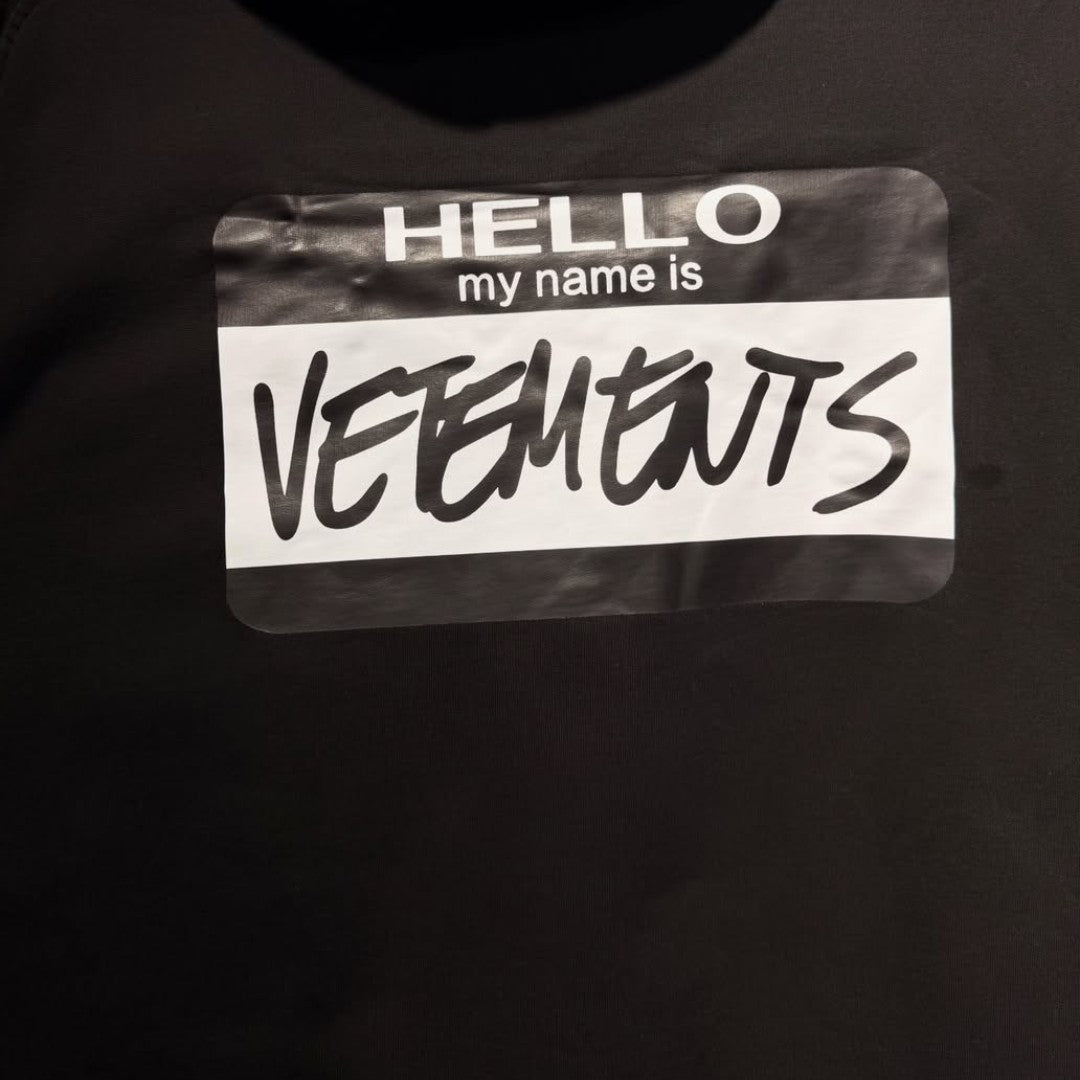 Hoodie Vetements Hello My Name Is....